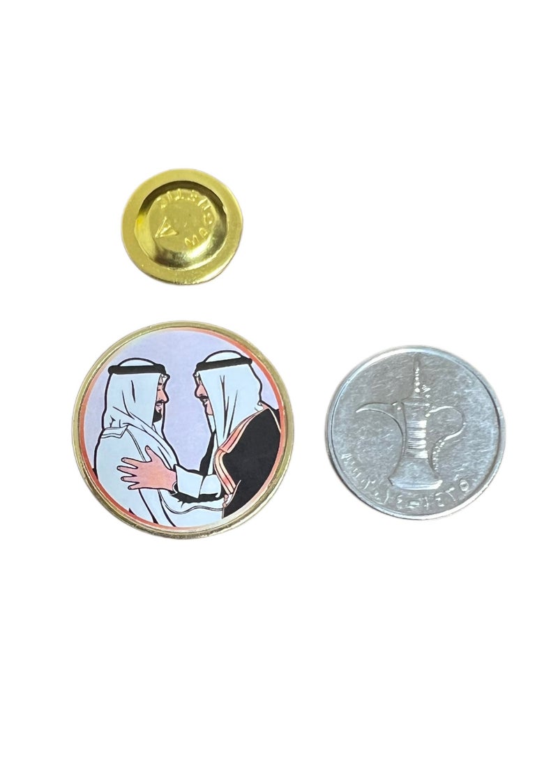 A.R.H | شارة التسامح الوطني لدولة الإمارات والكويت | 12 pcs | شارة مغناطيسية لشخصية التضامن بين دولة الإمارات والكويت | تذكار الأخوة الفنية والقيادة | تصميم تراثي لليوم الوطني الإماراتي والكويتي | - Image 2